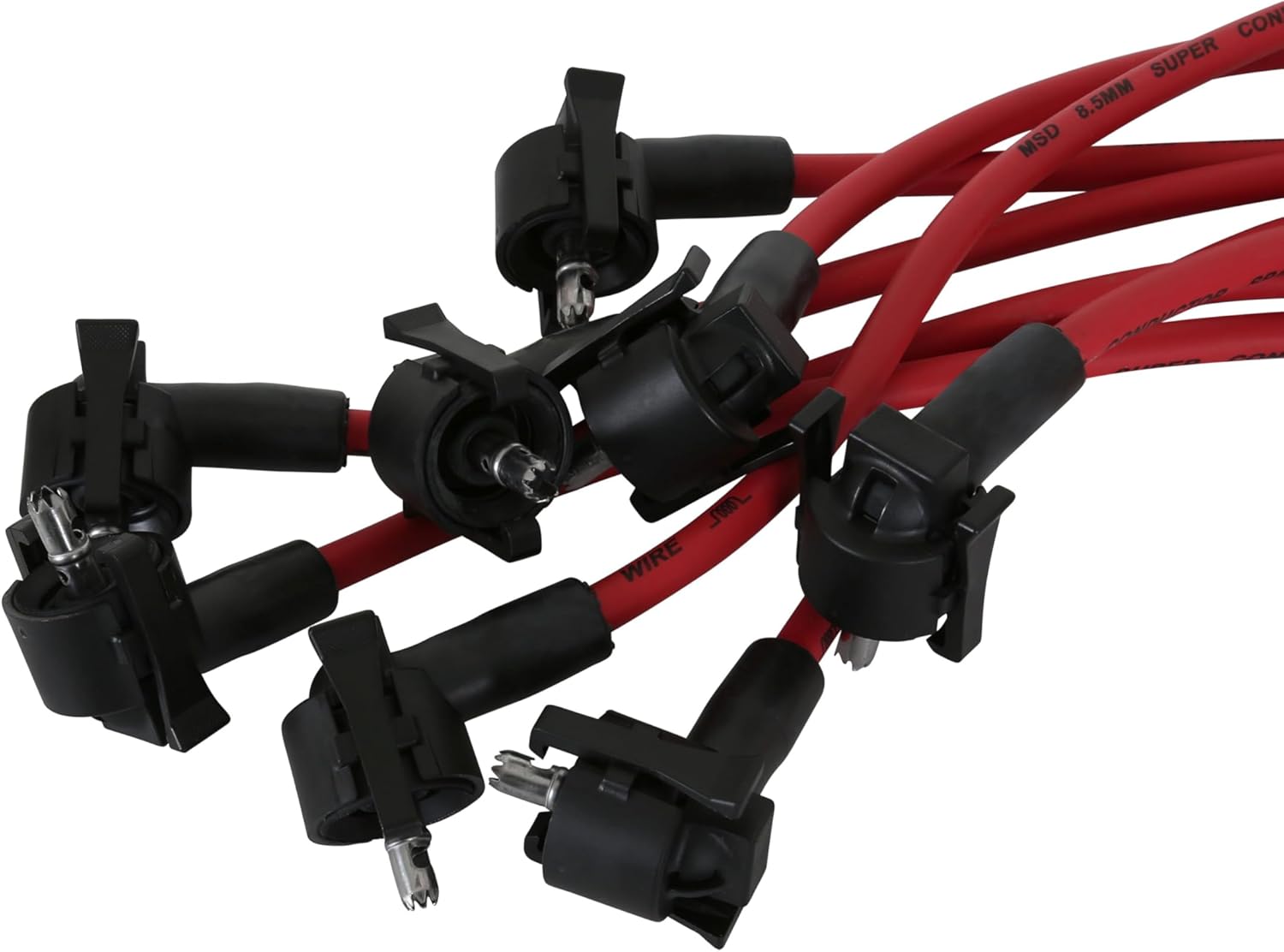 MSD 32219 Super Conductor Spark Plug Wire Set, Red