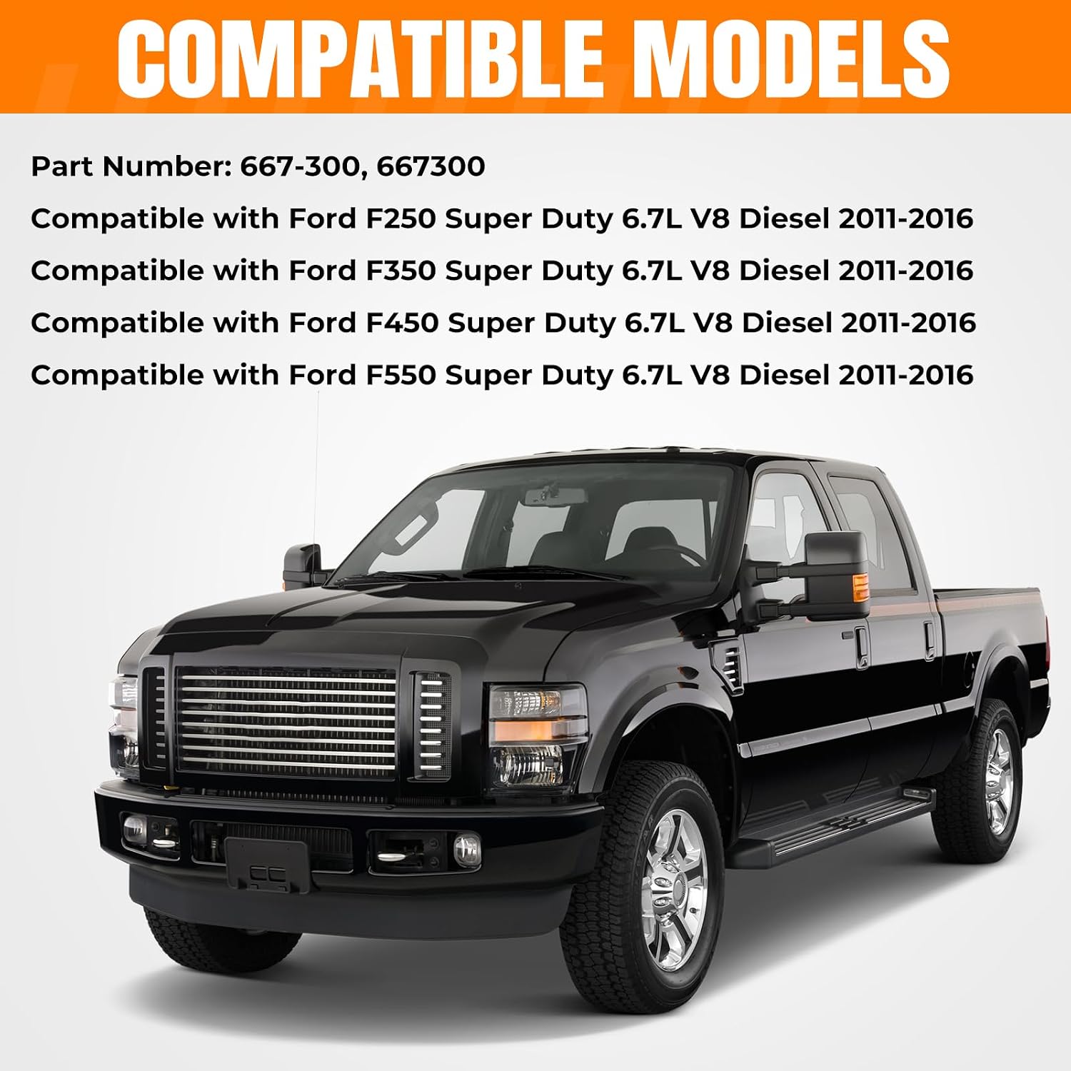 667-300 Cold Side Intercooler Pipe Kit Compatible with Ford F-Series F250 F350 F450 F550 Super Duty 6.7L V8 Diesel 2011-2016