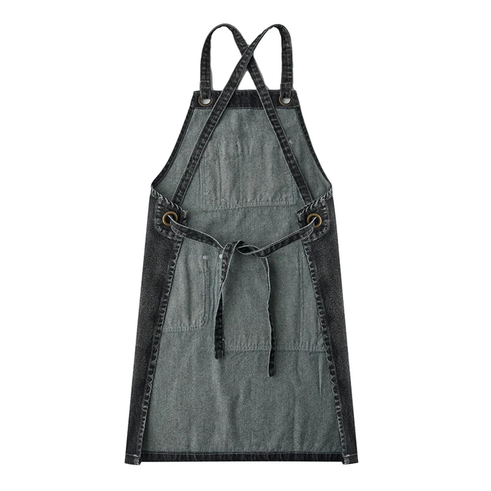 Cuisine Tablier Apron Denim Épais Tablier avec Poche Jean Cheveux Styliste Barista Café Maison Nettoyage Toile Maître Tablier Cuisine