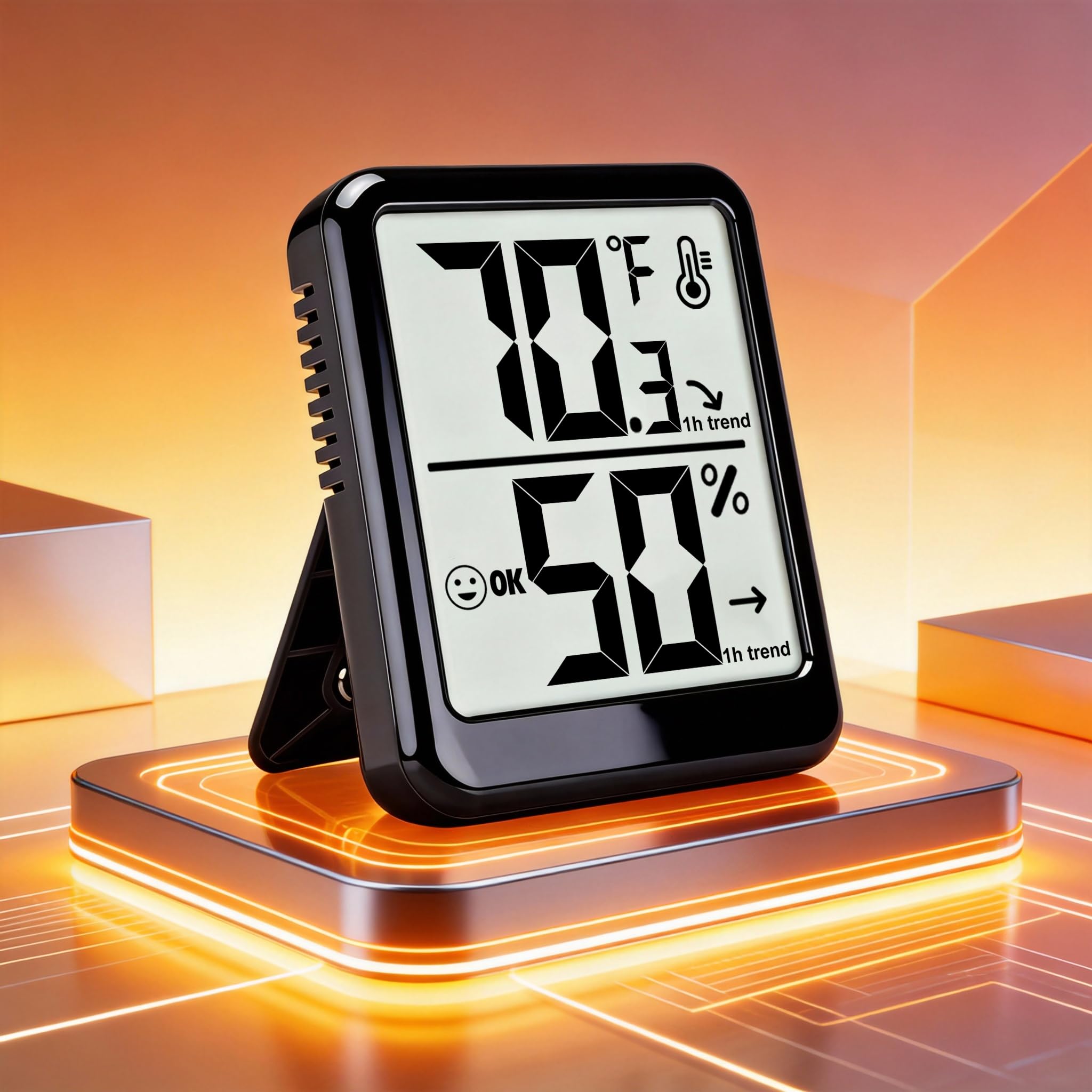 Paquete de 2 termómetros de habitación higrómetro de interior para el hogar, medidor de humedad de temperatura, medidor de humedad, sensor digital de monitor de temperatura ambiente para bebé
