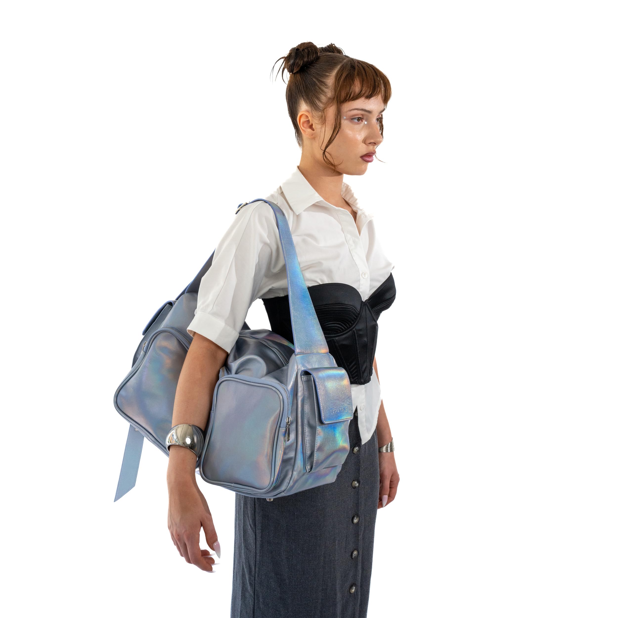 Expatrié Bolsa de Viaje Mujer Púrpura Arco Iris - Nova - Bolso de Deporte con Muchos Compartimentos - Weekender Equipaje de Mano - Bandolera Grande para Bebé, Gym, Avión y Hospital