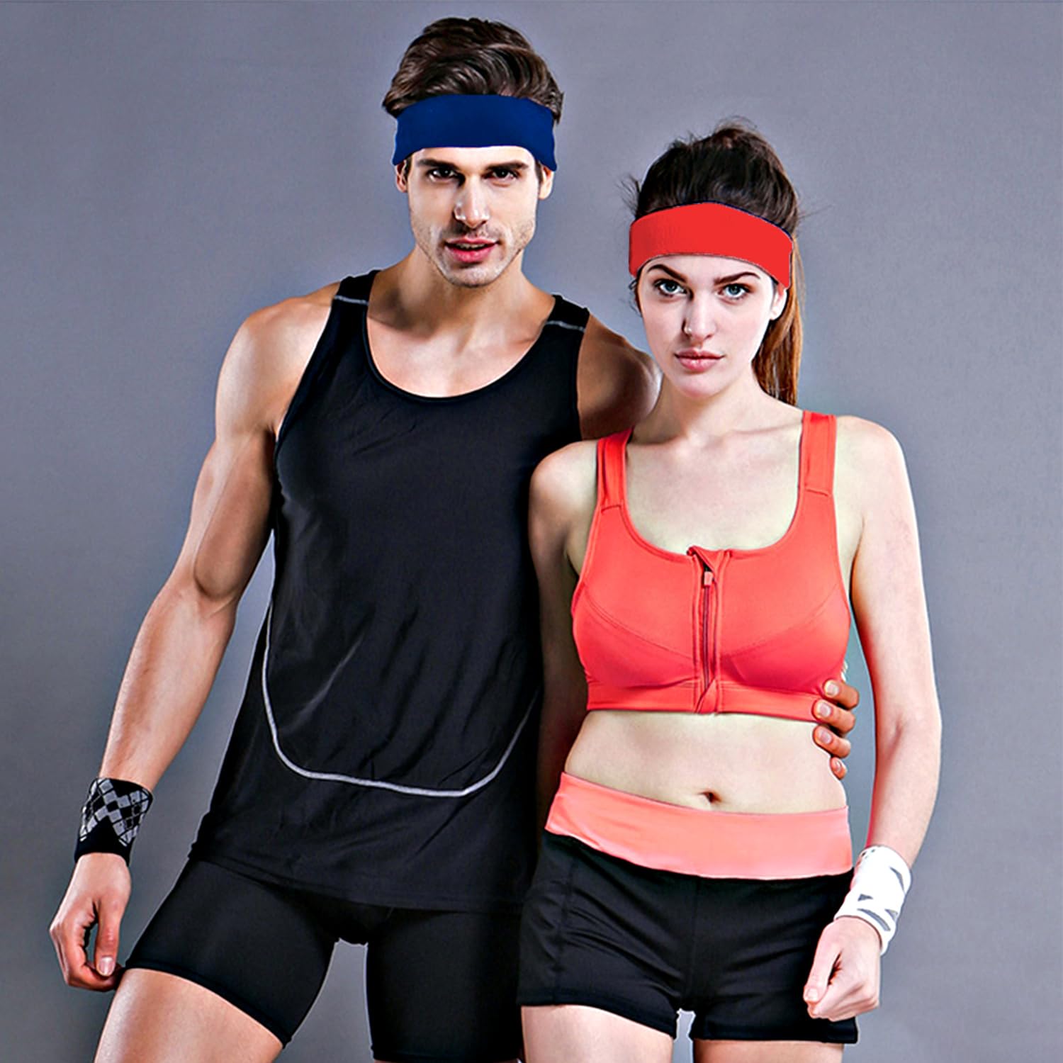 Bandeaux De Sport En Coton - Lot De 8 - 5 Cm De Large - Anti-transpiration Et Antidérapant