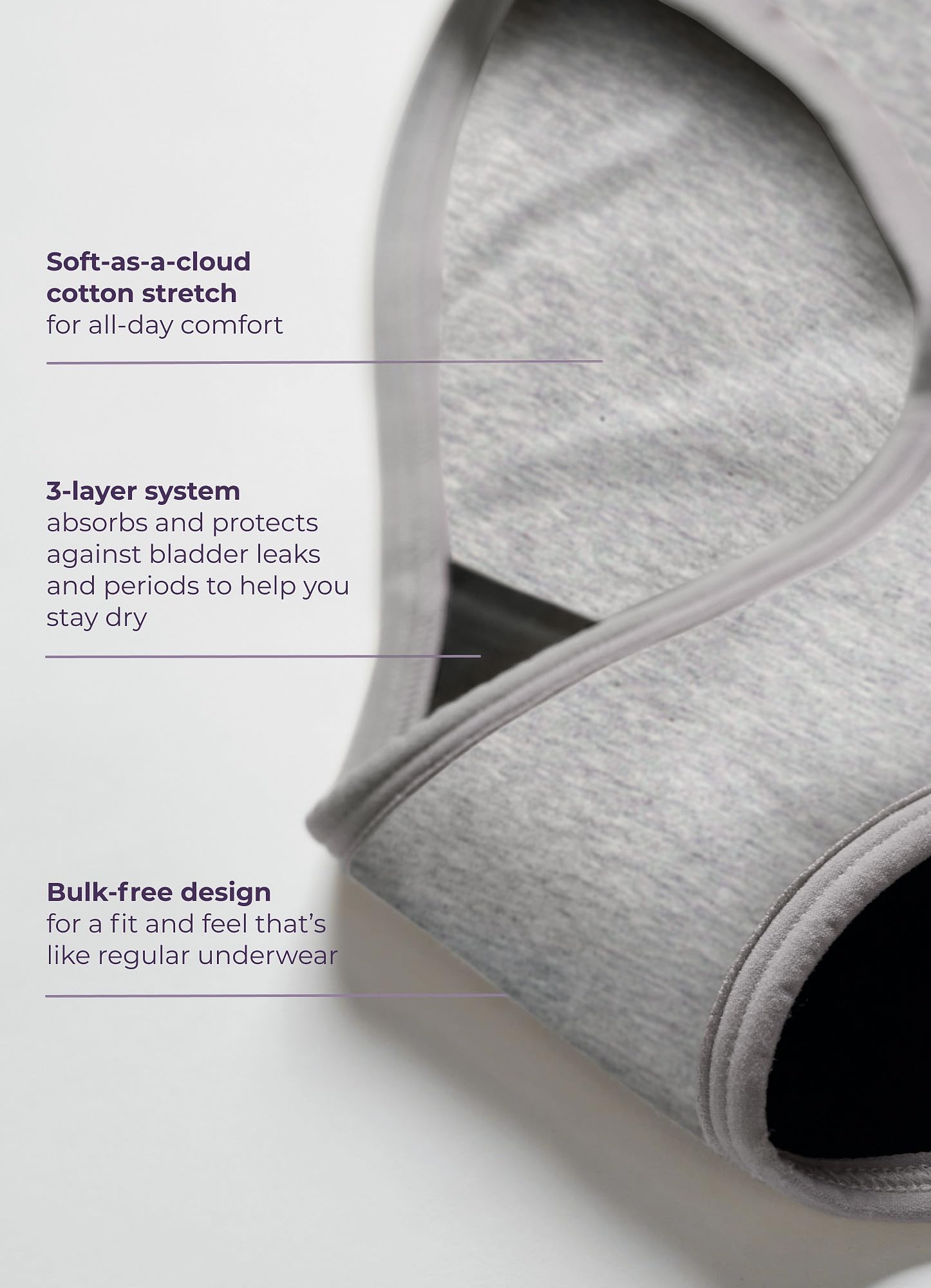 Jockey Biancheria intima da donna senza preoccupazioni in cotone elasticizzato moderata assorbenza breve