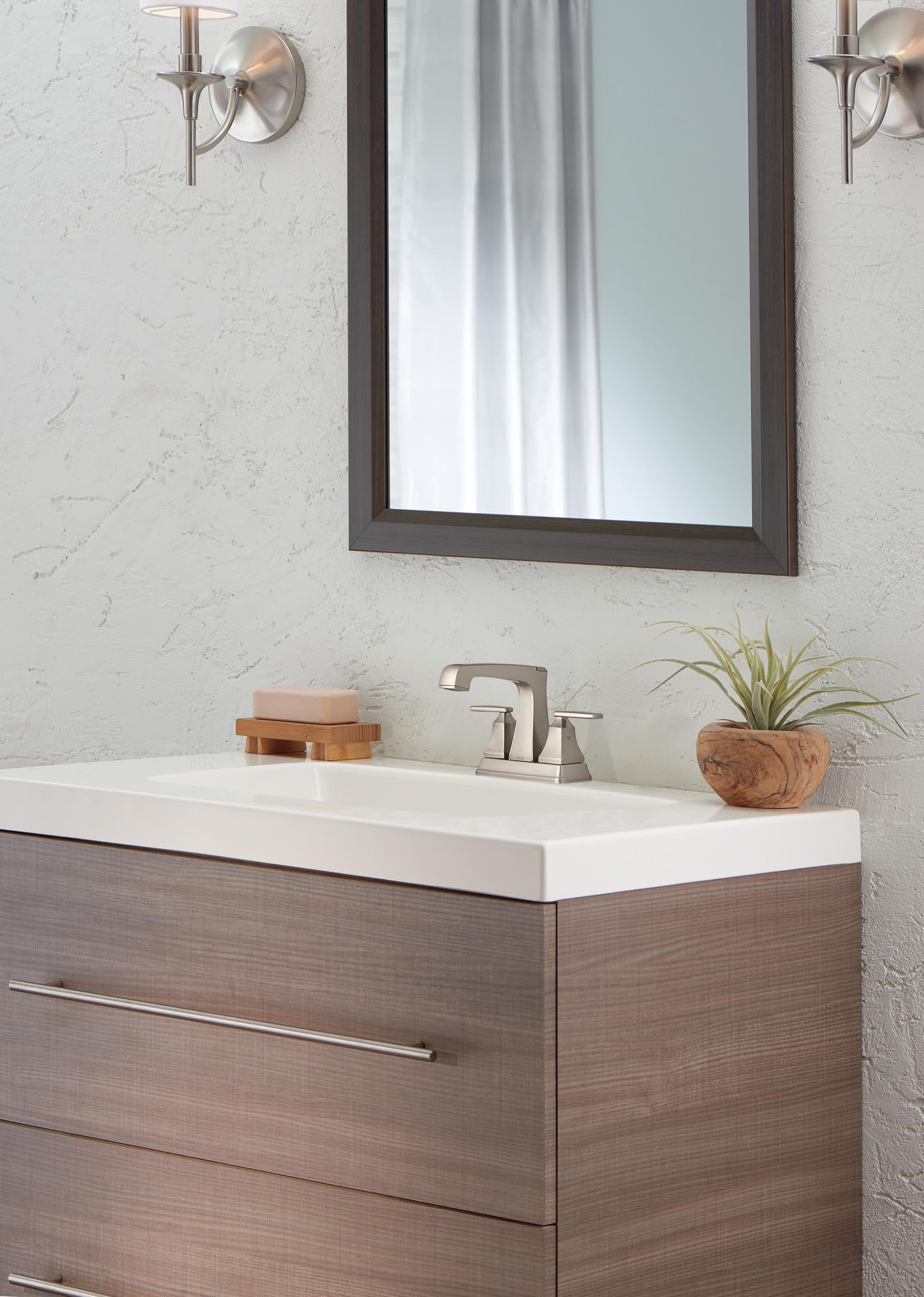Delta Faucet Ashlyn Centerset Banyo Bataryası Fırçalanmış Nikel, Banyo Lavabo Bataryası, Elmas Sızdırmazlık Teknolojisi, Metal Tahliye Grubu, Paslanmaz 2564-SSMPU-DST
