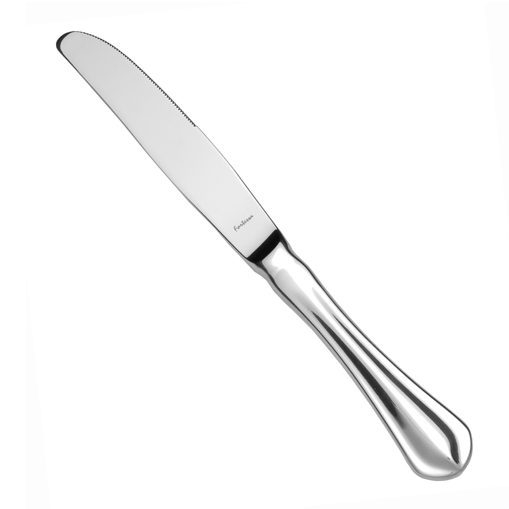 Fortessa Forge 18/10 Stainless Steel Flatware Solid Handle Dessert Knife, Set of 12