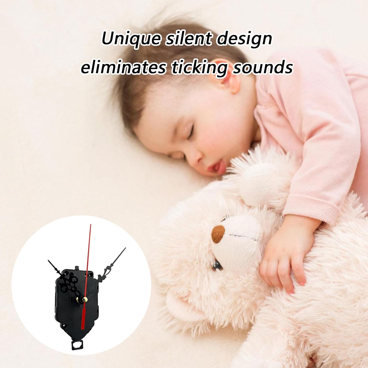 Quiet Swing Clock Motion Mechanism for Handworked Meet Thread Wall Deck Precise Crystal Motor ABS Elastomer Housing Meet Thread Clock Mechanism