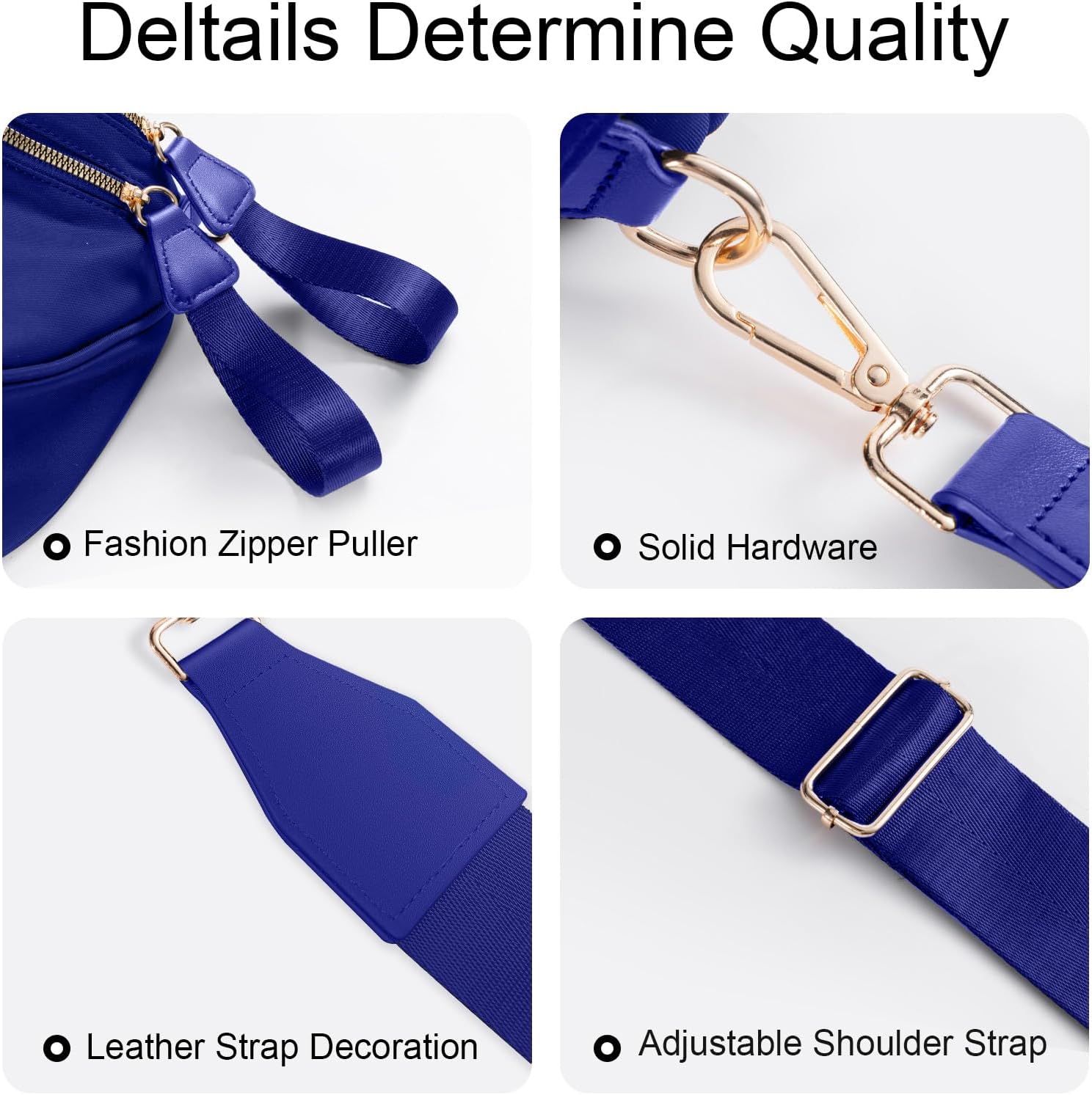 Checkered Crossbody Bag Bum Bags for Women Large Nylon Checkered Purse Fanny Packs Sling Bag, Bonus with a Extra Strap - Image 5