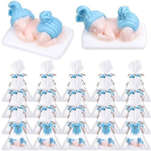 Paquete de 24 jabones de baby shower, regalos de baby shower, regalos hechos a mano para dormir, jabón perfumado para baby shower, regalos de jabón