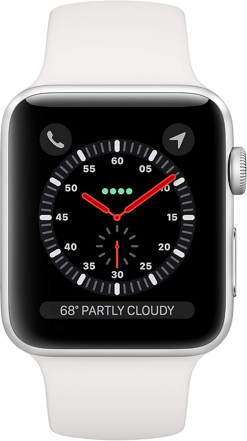 Apple Watch Series 3 (GPS + Cellular, 42mm) - Silver Aluminum Case with White Sport Band