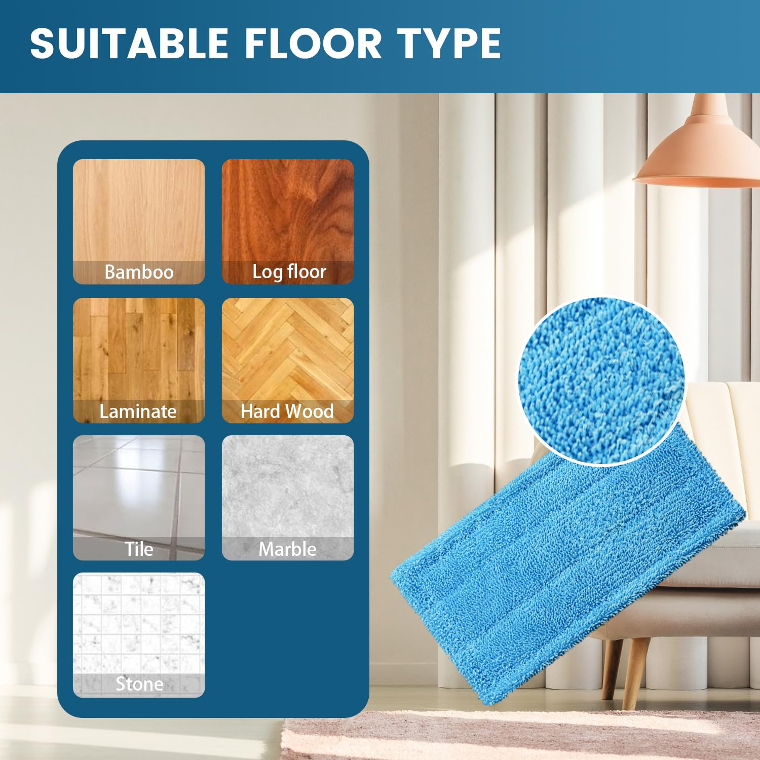 4x Microfibre Mop Pads For Flash Speedmop Reusable Wet Dry Cleaning Mop Machine | UK - View #4