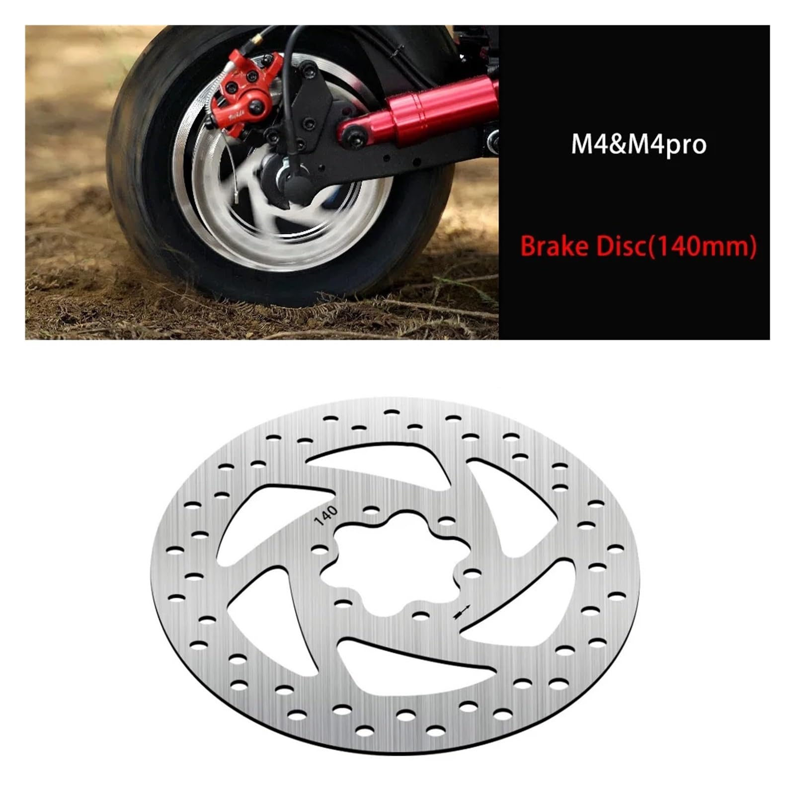 Pastiglia rotore Disco Freno da 140 mm Compatibile con Scooter Elettrico Kugoo G-Booster Compatibile con pastiglie rotore Disco Freno Kugoo M4 e M4 PRO Ruota Posteriore