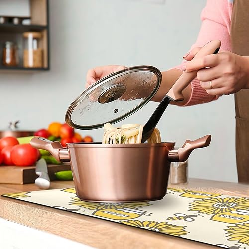Miniatura 6 de Honey Pot - Salvamanteles de girasol para ollas y sartenes calientes, tapete protector de calor de encimera y mantel individual impermeable para