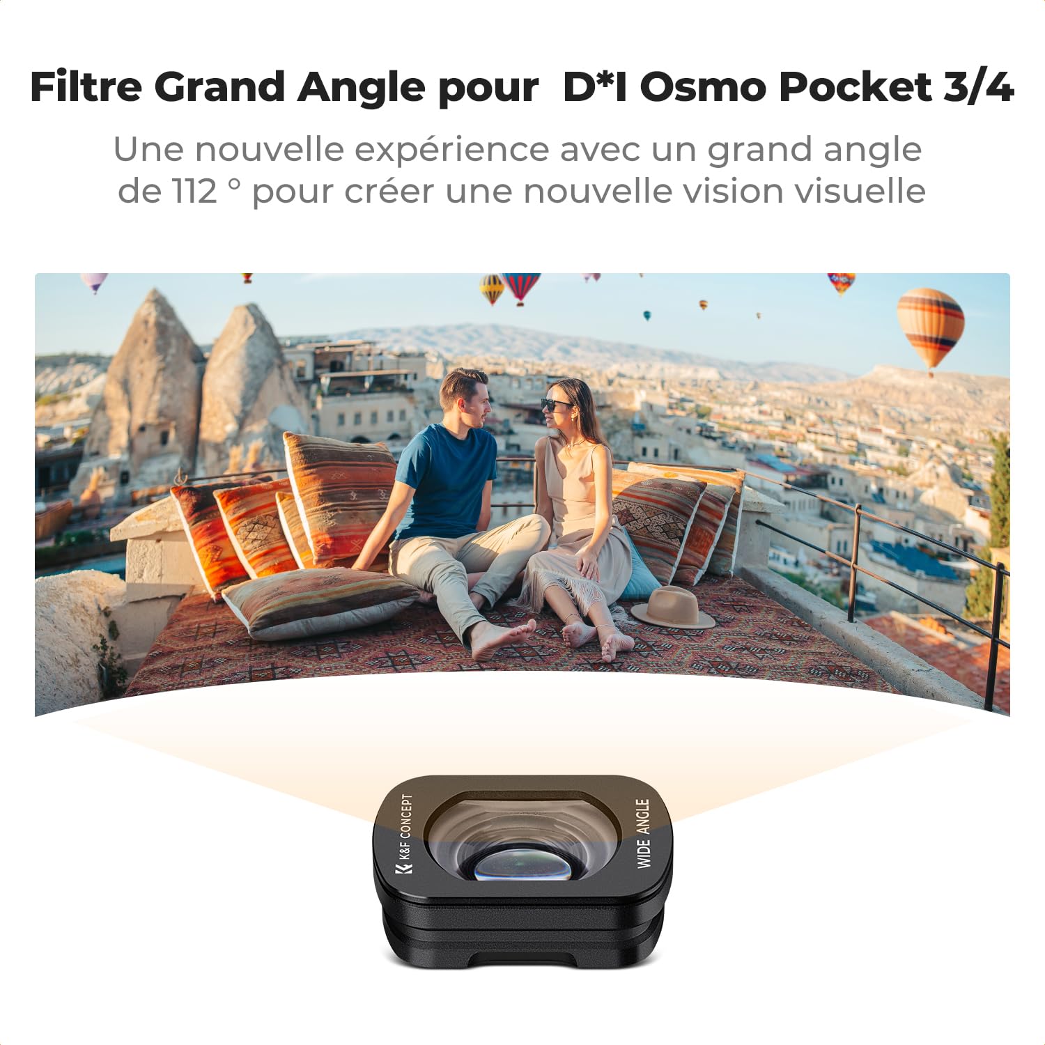 K&F CONCEPT FD161 Filtre Compatible avec DJI OSMO Pocket 3/4, Filtre Polarisant CPL et Black-Mist 1/4 et ND2-32 et Grand Angle et Film de Protection Écran Système Magnétique