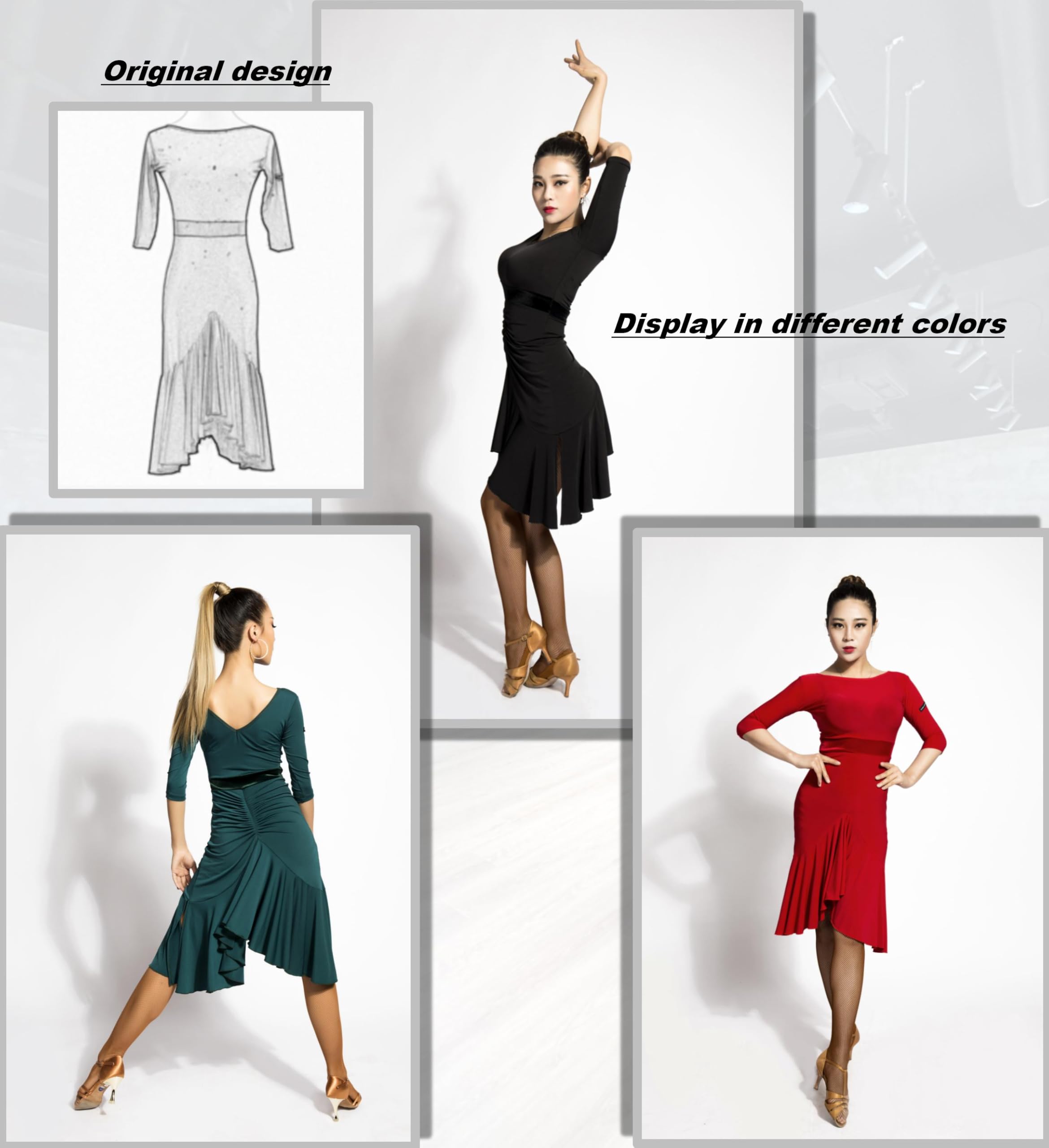 SCGGINTTANZ G3028 Swing-Kleid für Lateinamerikanischer Ballsaal, professionell, doppelseitig, tragbar, Design