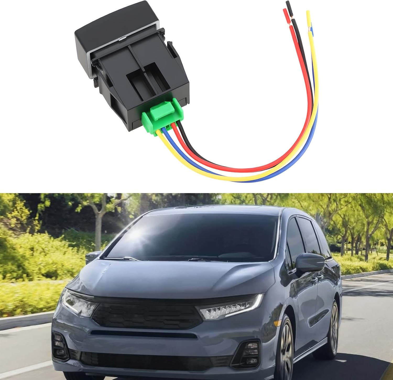 4 Pole 12V Car Fog Light Push Switch with LED Background Lights Compatible with Honda Odyssey Compatible with Honda Accord