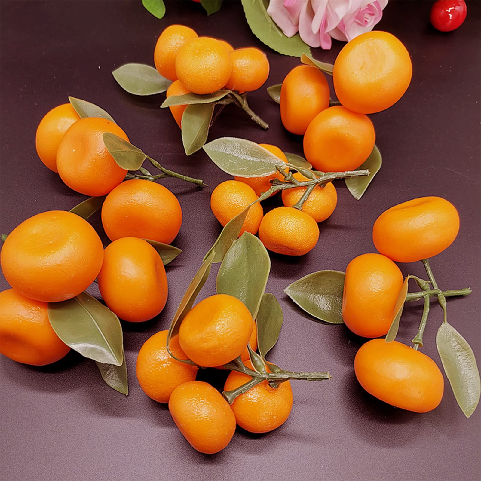 Mandarines Artificielles Réalistes En Mousse - Accessoire Décoration Cuisine, Présentation Fruits (lot 3 Têtes) - 11