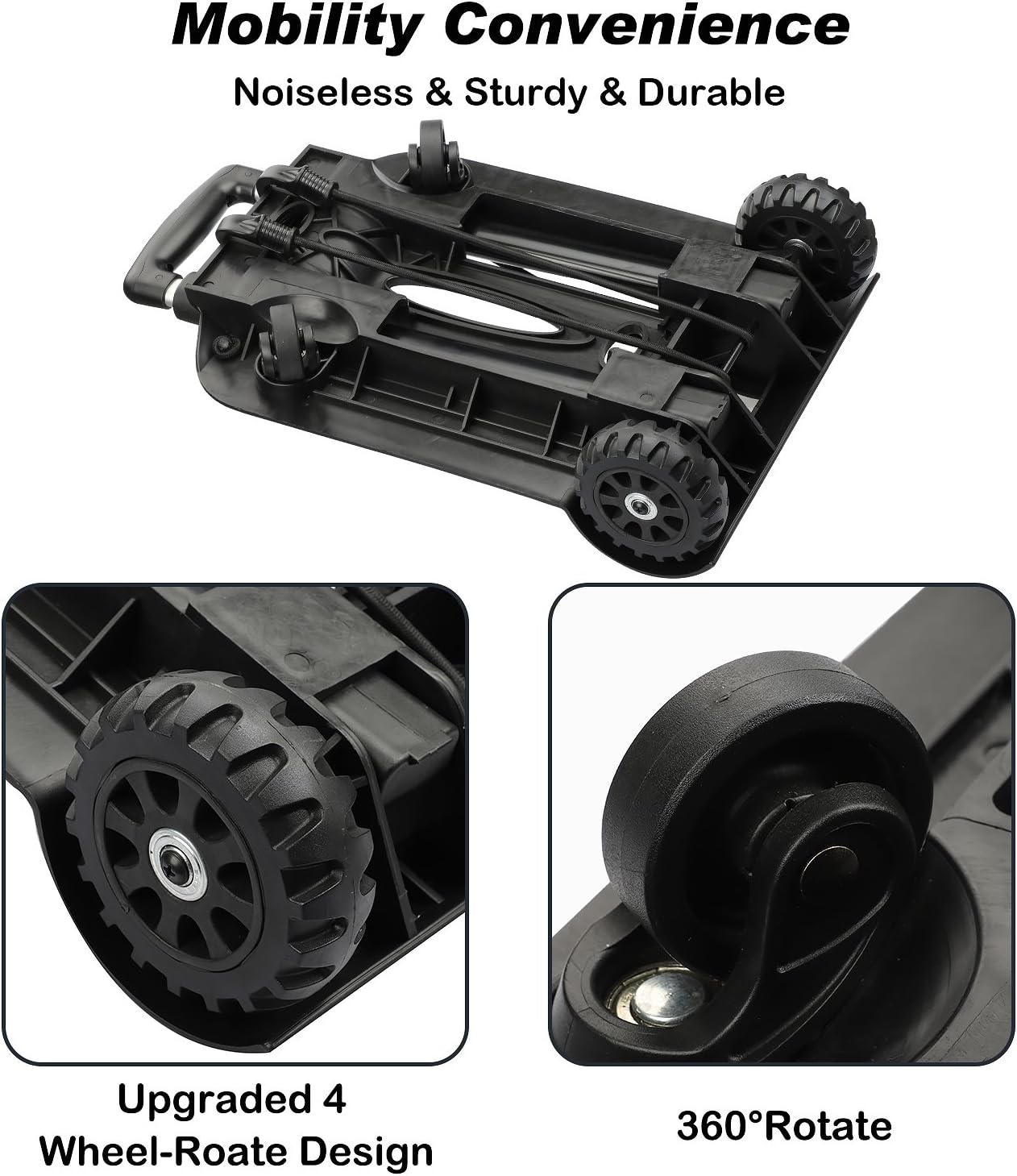 One-Day Sale: Up to 60% Off tomser Folding Hand Truck 4 Wheel-roate 75 Kg/165 lbs Heavy Duty Solid Construction Utility Cart Compact and Lightweight for Luggage/Personal/Travel/Auto/Moving and Office Use Big Sale tomser Folding Hand Truck 4 Wheel-roate 75 Kg/165 lbs Heavy Duty Solid Construction Utility Cart Compact and Lightweight for Luggage/Personal/Travel/Auto/Moving and Office Use