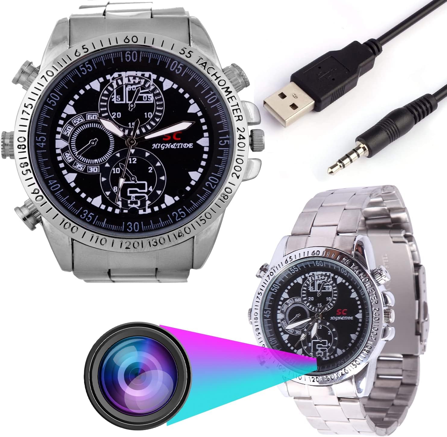 m mhb Wrist Watch Hidden Recording Camera While Recording no Light Flashes. Watch Camera Inbuilt 4gb Memory. for Indoor and Outdoor use.