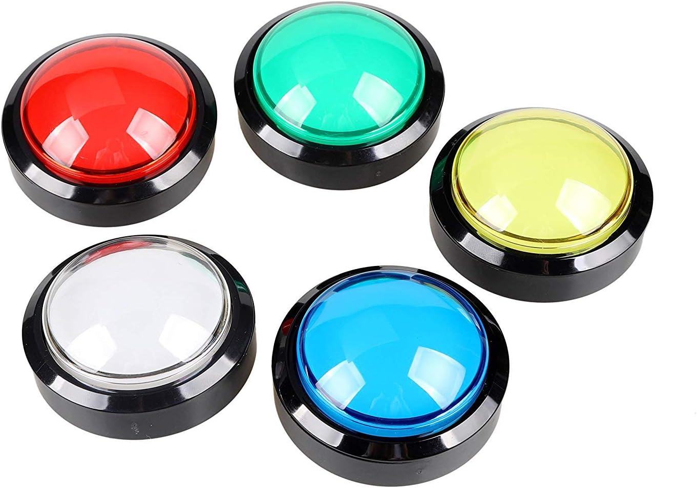 Avisiri 5X Arcade Buttons 60mm Dome Shaped LED Illuminated
