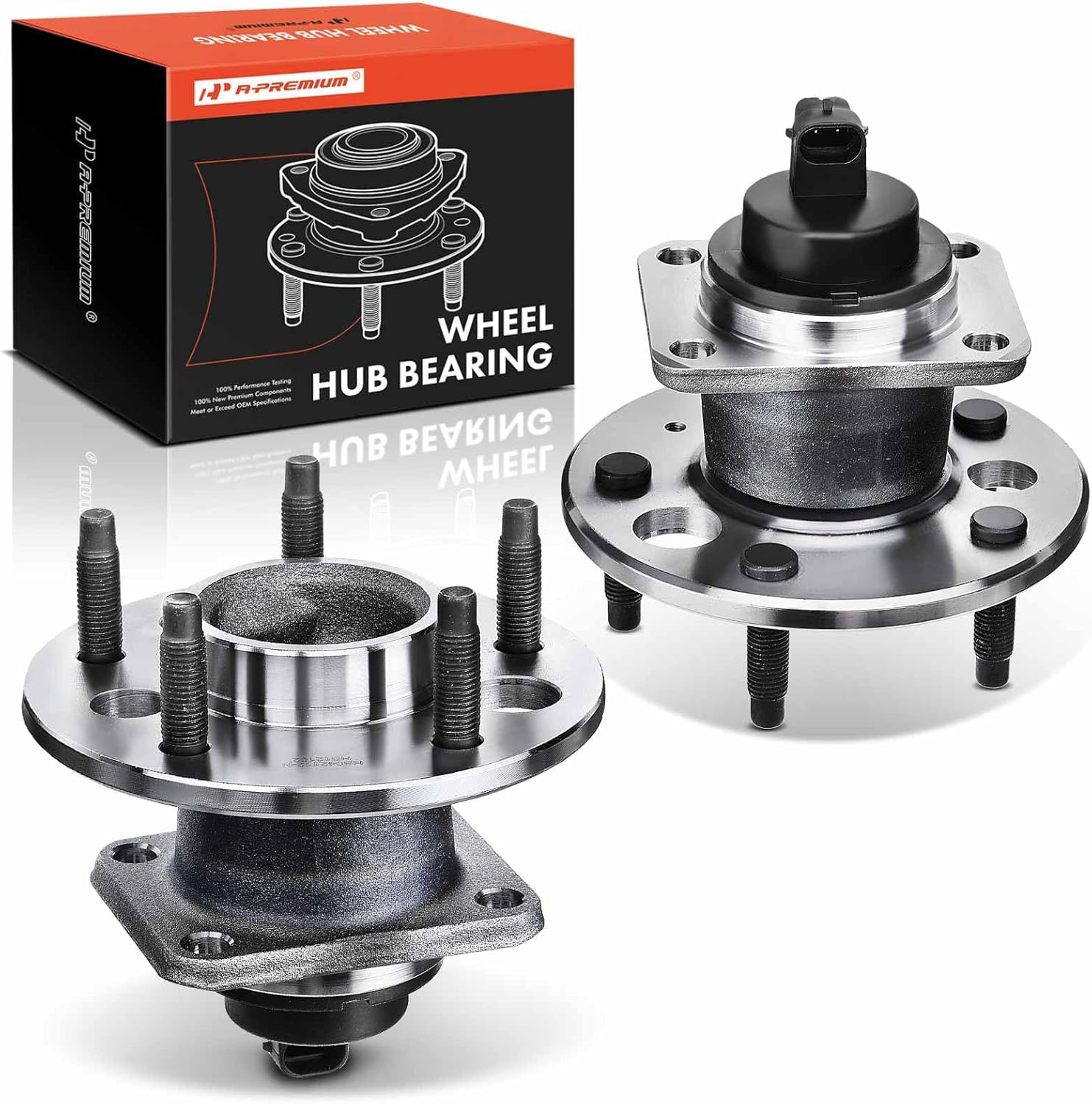 A-Premium 2 x Rear Wheel Bearing and Hub Assembly with ABS & 5-Lug Compatible with Chevrolet Malibu 2001-2003, Classic 2004-2005 & Oldsmobile Alero 1999-2004 & Pontiac Grand Am
