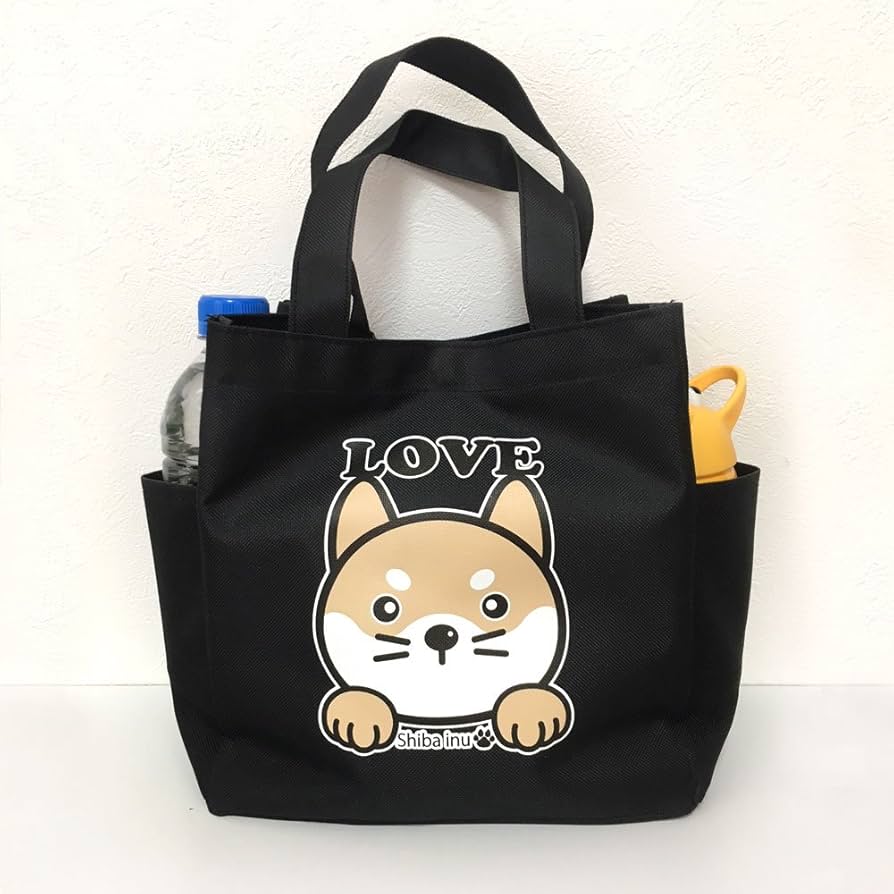 Amazon | 柴犬さんお散歩バッグ サイドポケット付きトートバッグ 