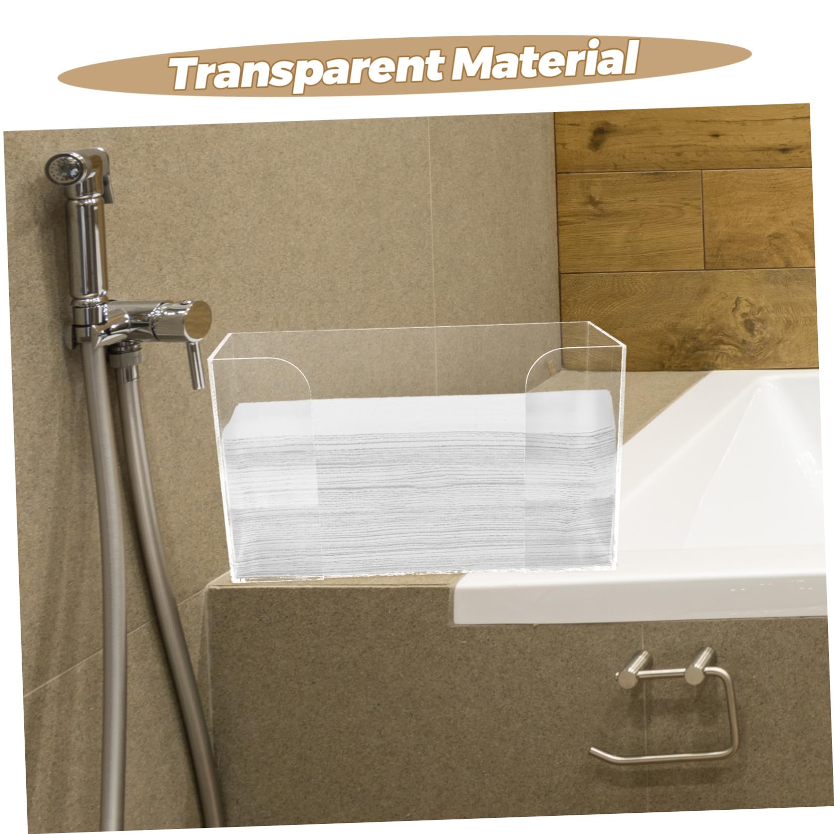 Transparenter Acryl Tuchspender für Schreibtisch und Schminktisch