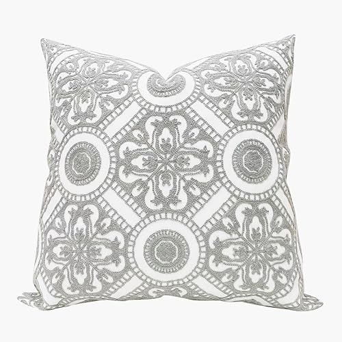 Slow Cow Funda de almohada decorativa de retazos grises 18 x 18 pulgadas