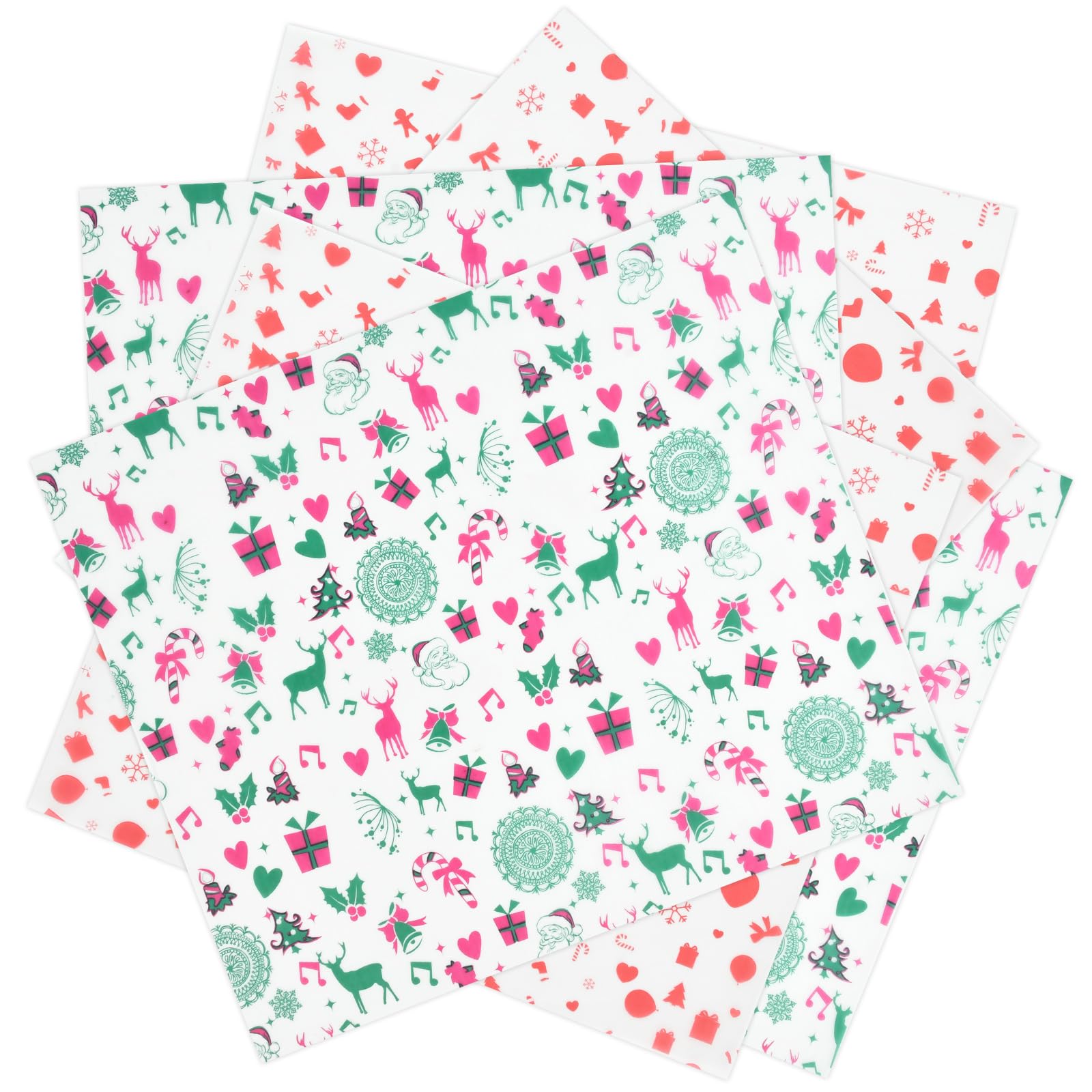 Weihnachtliches Einschlagpapier Für Lebensmittel – 100 Blätter, 25 X 21,5 Cm, Fettdicht – Ideal Für Burger, Sandwiches & Süßigkeiten
