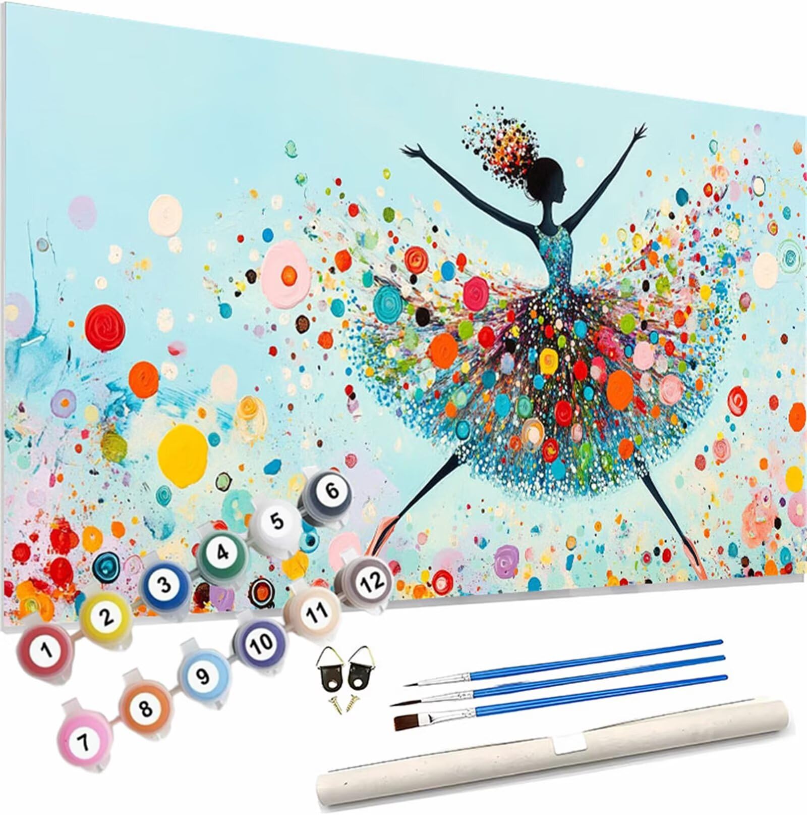 Dipingere con i Numeri per Adulti Ragazza Paint by Numbers Kit Colore DIY Hobby Creativi Adulti,Dipingi con i Numeri con Pennelli e Acrilico,Decorazione della Parete di Casa Regalo 150x60cm S-548