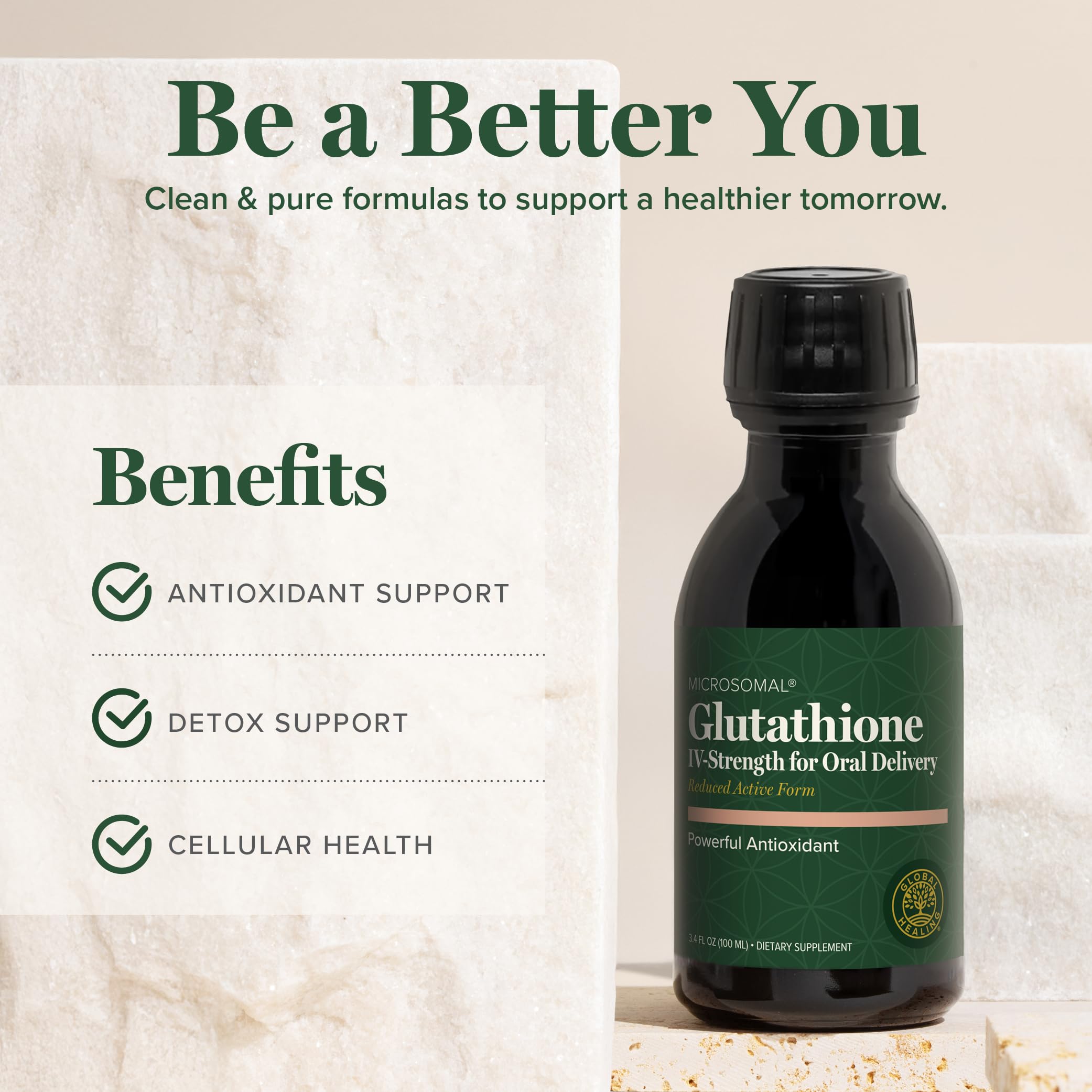 Global Healing Liquid Glutathione Microsomal Antioxidant Support (3.4 Oz) — Amazon image 4