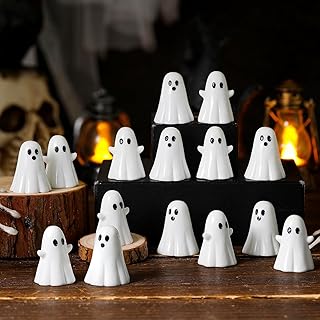 50 Pcs Halloween Mini Ghosts Figurines Resin Tiny Ghosts Spooky Small Mi...