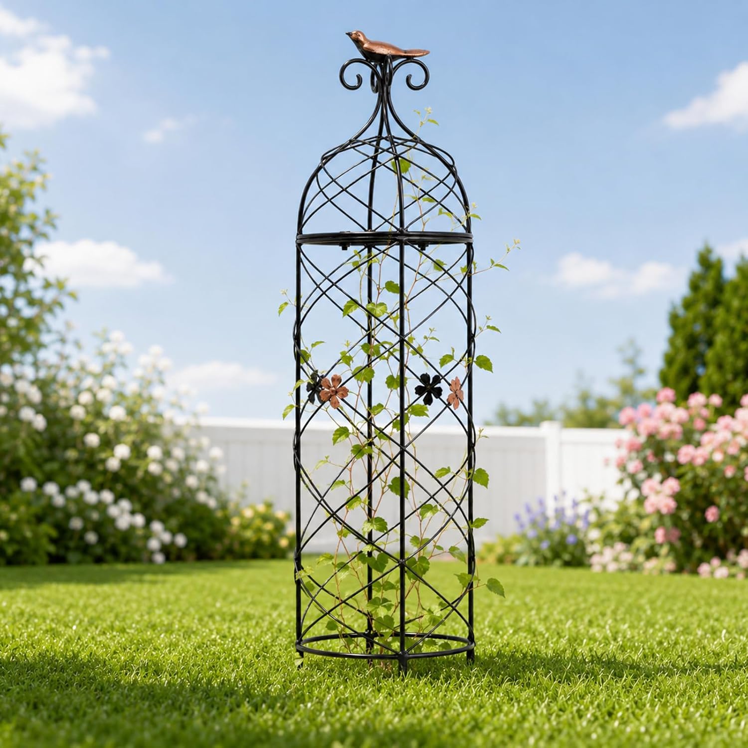 Obelisk Trellis 26" Metal Garden Support for Climbing Plants