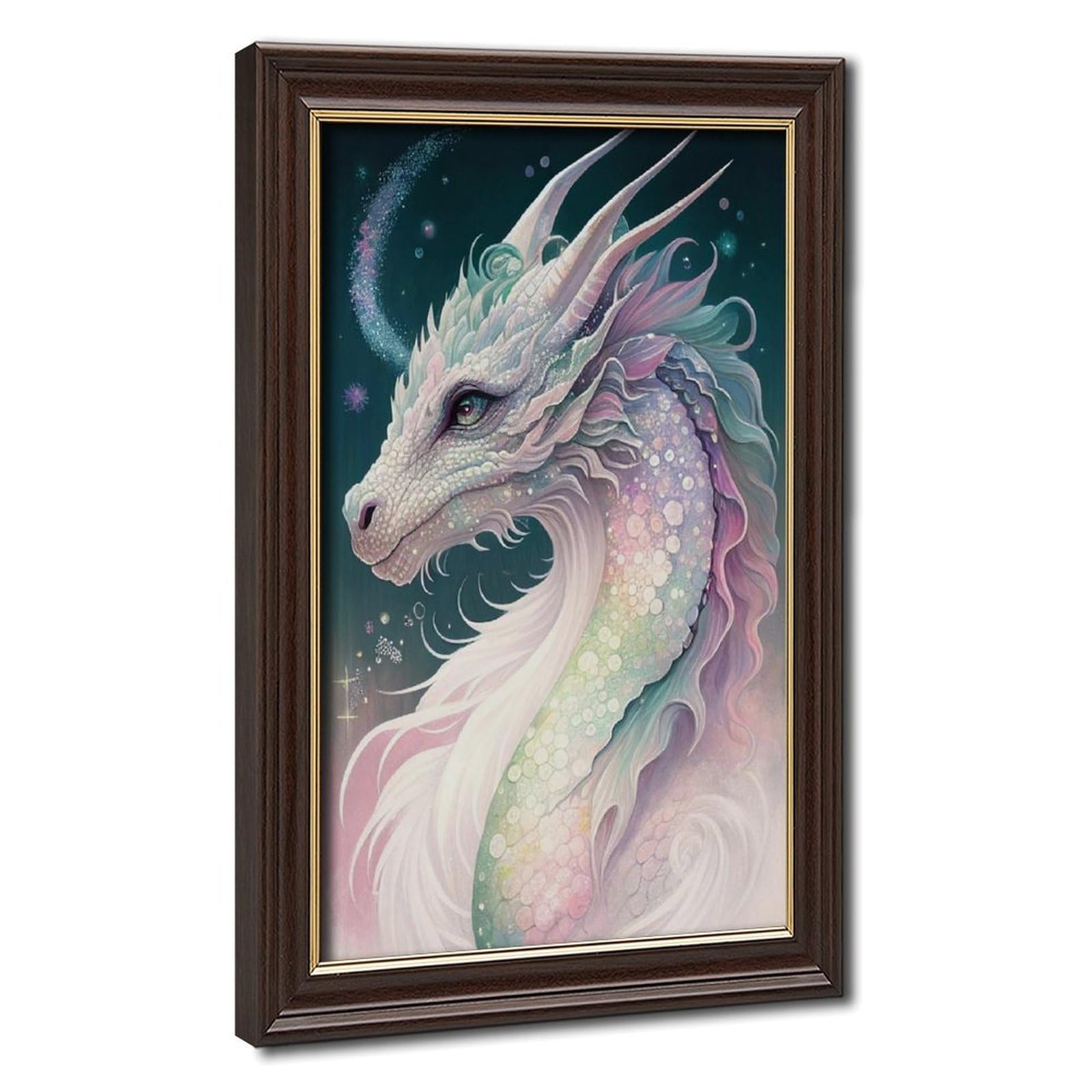 Bareronor Watercolor Dragon Poster (5) Canvas Poster Bedroom Decor Landscape Office Room Decor Gift 20" L X 30" W