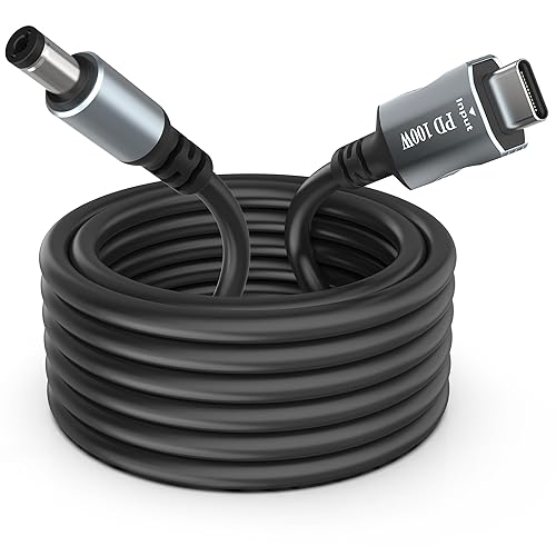 Vista 7 de Cable de alimentación USB C a CC de 3.3 pies x 0.083 in, para laptop Starlink mini cable de carga USB C entrada a salida DC5521 20V5A, funciona