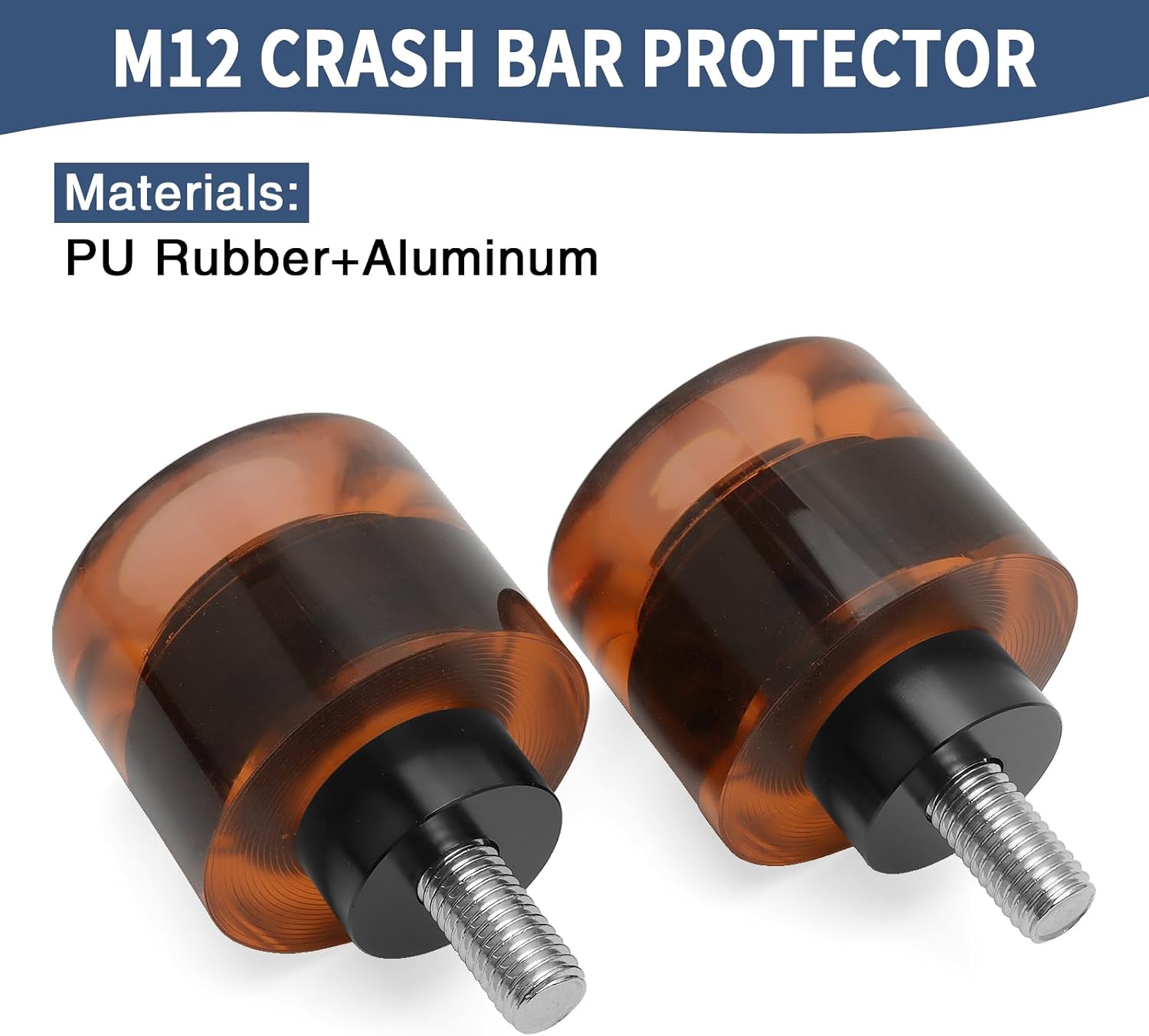 Motorcycle Decorative Wheel M12 Screw Crash Protector Rotatable End Sliders Fit for Harley 1997-2025 Touring Street Glide Road Glide Road King Electra Glide 2018-2024 Softail Street Bob (Orange)
