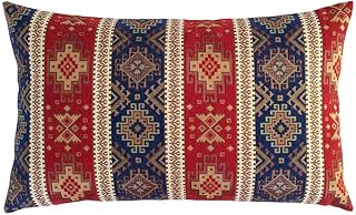 Southwestern Throw Pillow Covers Kilim Red and Blue - 14 x 24 Inches Dec...