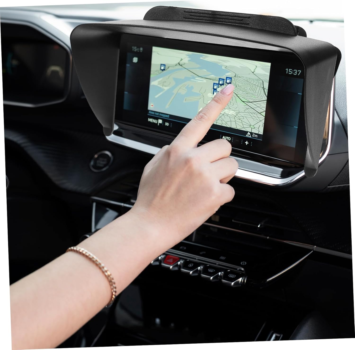 4pcs Car Sunshade Navigator Visor Auto Window Sun Reduces Glare and Eye Strain Fits Navigation