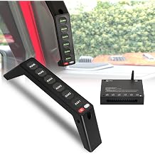 Grab Handle 6 Gang Wireless Switch Panel Compatible with Wrangler JL 2018-2023 and Gladiator 2020-2023, Automatic Backlight Design, Constant Mode & Flash Strobe Type-C Charging
