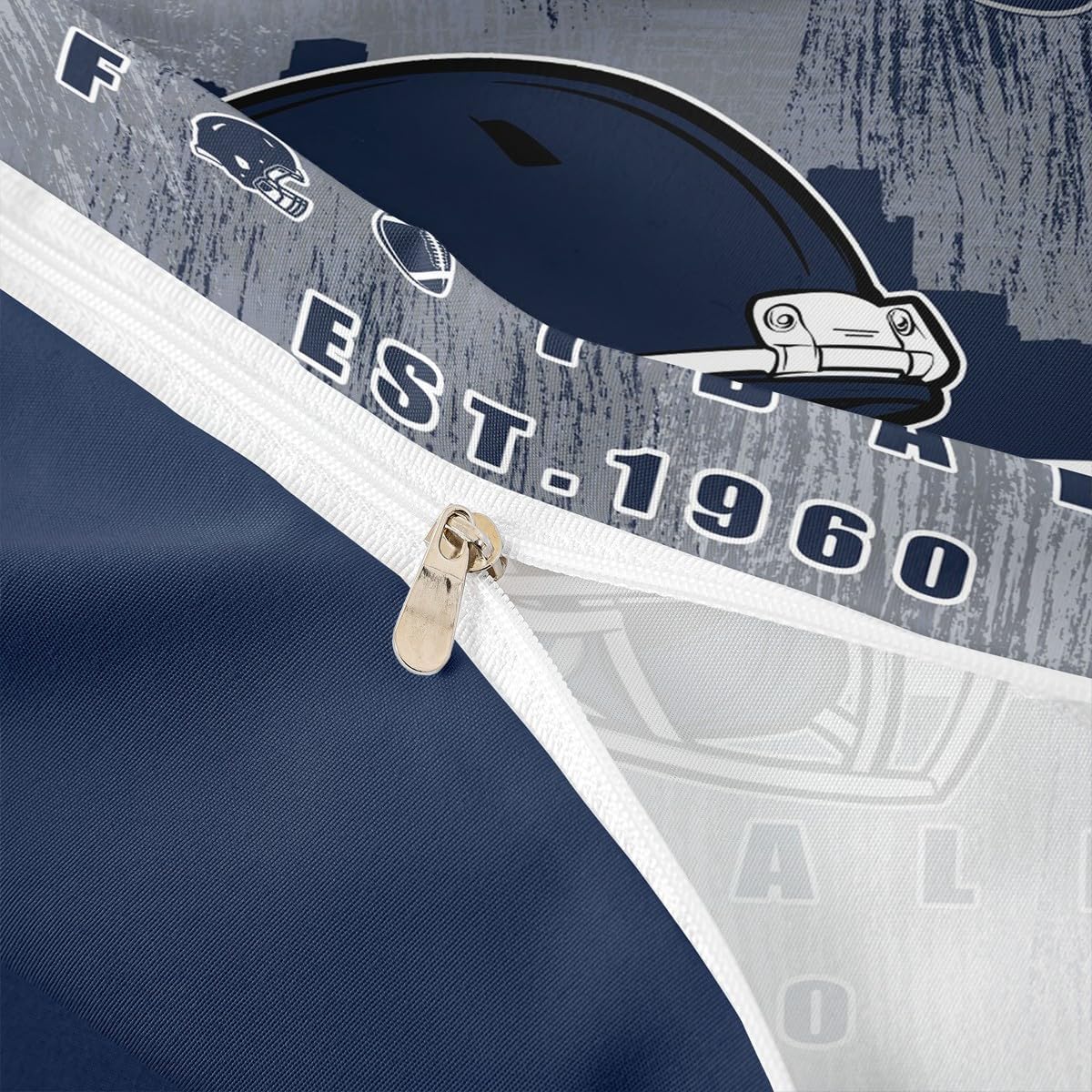 Erosebridal Cowboys Football Bedding Set Boys Girls Duvet Cover Gridiron Gifts for City Fans Women Men Bed Cover Rugby Sports Bed Set Navy Blue Room Decor Queen 3 Pieces