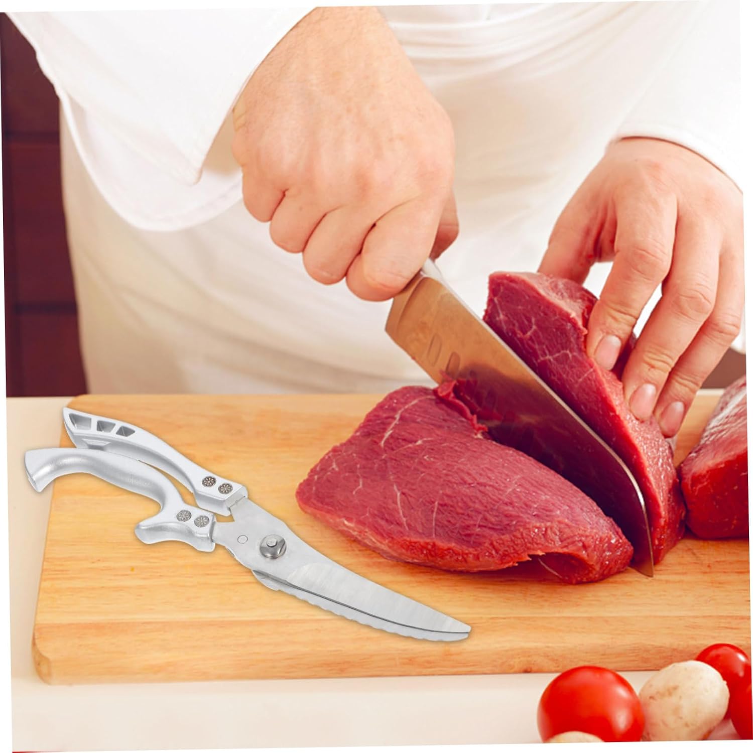 PRETYZOOM 1pc Multi-functional Stainless Steel Kitchen Scissors for Chicken Bone Meat Fish Heavy Duty Poultry Shears Blades for Home Cooking Food Preparation