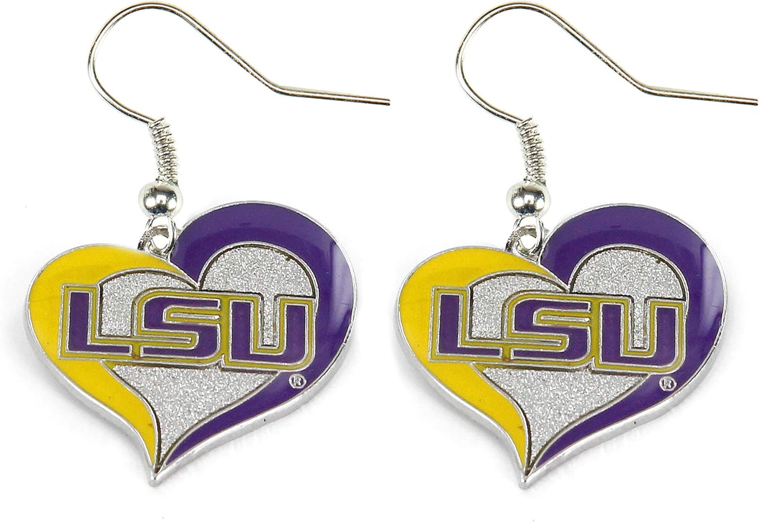 aminco NCAA womens Swirl Heart Earrings