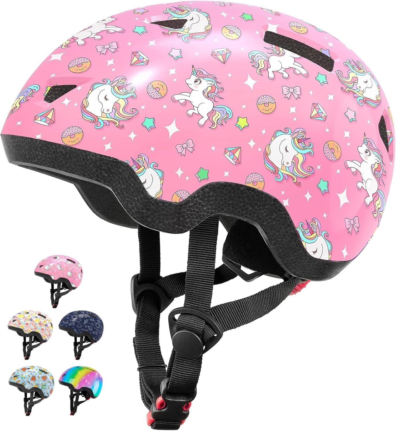 Lyefancy Kids Helmet for 1-8 Years Old, Toddler Helmet for Infant Baby, Printed Character Kids Bike Helmet for Boys Gilrs, Children Helmets for Cycling Scooter Skateboard Skating(Unicorn, S(48-53cm))