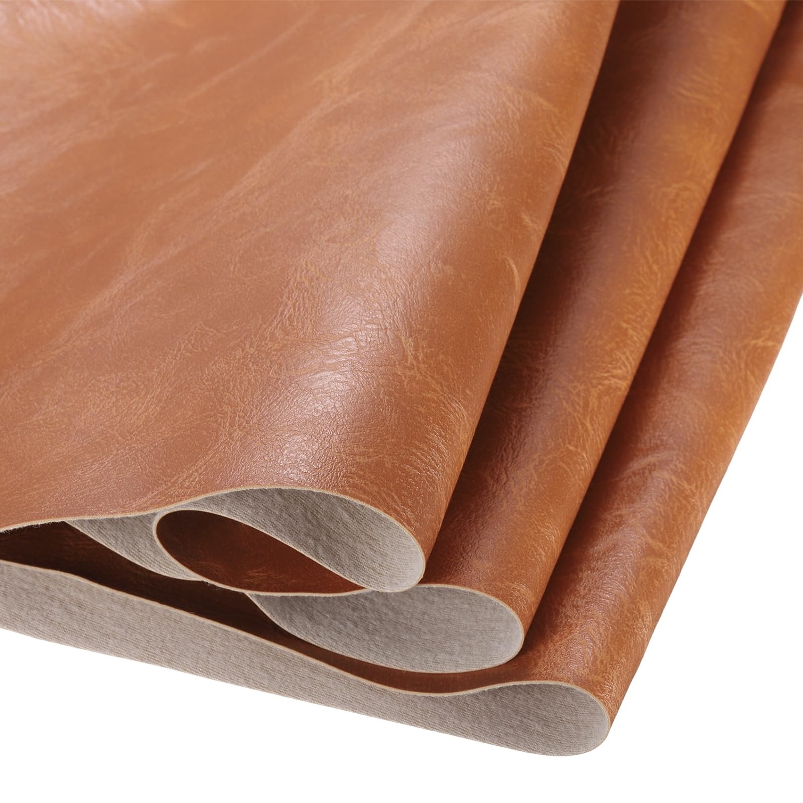 DMiotech 1 Pack 36 Inch x 54 Inch Faux Leather Sheet Furniture Cover Wooden Pattern Cinnamon Brown PU Leather Roll for Handmade DIY Craft Projects