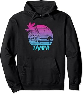 Tampa Florida Vacation Palm Tree Beach Vintage Print Hoodie