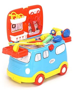 Doctor Vehicle for Kids, to Improve Performing Ability, Learn Common Sense of Life, Ride, Play, Storage Inside [Pack of: 1, 16Pcs Multicolor]