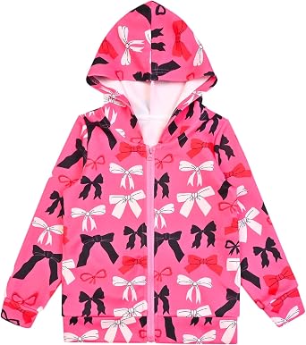 Girls Zip Up Hoodie Jacket Unicorn/Cat Sweatshirt with Pockets