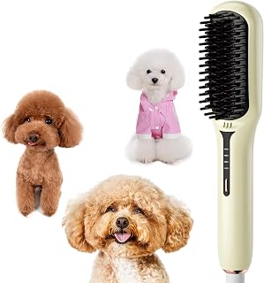 Electric Pet Hair Styling Beauty Comb, Dog Grooming Brush, Negative Ion Function & Adjustable Temperature, Safety Protection, Animal Hair Straightener