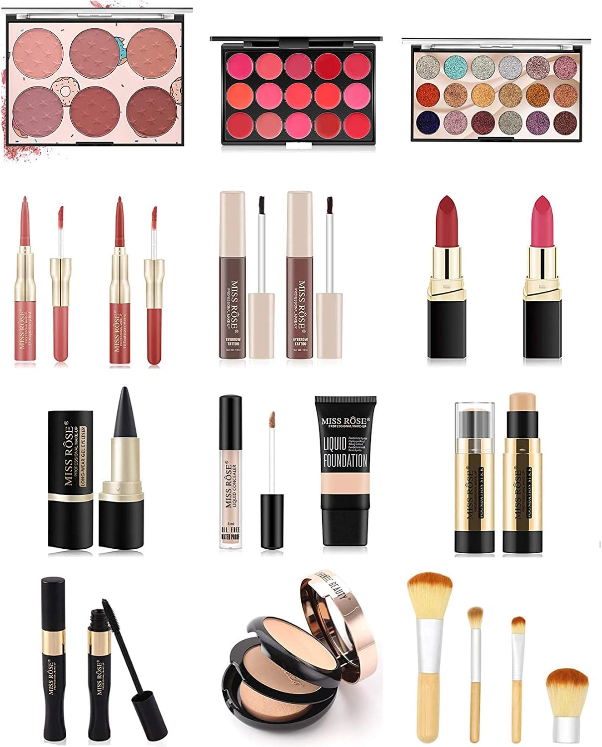 Professional Makeup Set,MKNZOME Cosmetic Starter Kit With Gift Box Portable Travel Make Up Palette Birthday Xmas Gift Set Full Sizes Eyeshadow Face Powder Lip Gloss for Teenage & Adults - Image 3