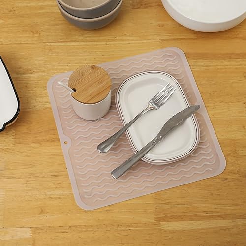 Miniatura 832 de Tapete de silicona para secado de platos para múltiples usos, fácil de limpiar, ecológico, resistente al calor, tapete de silicona para encimera