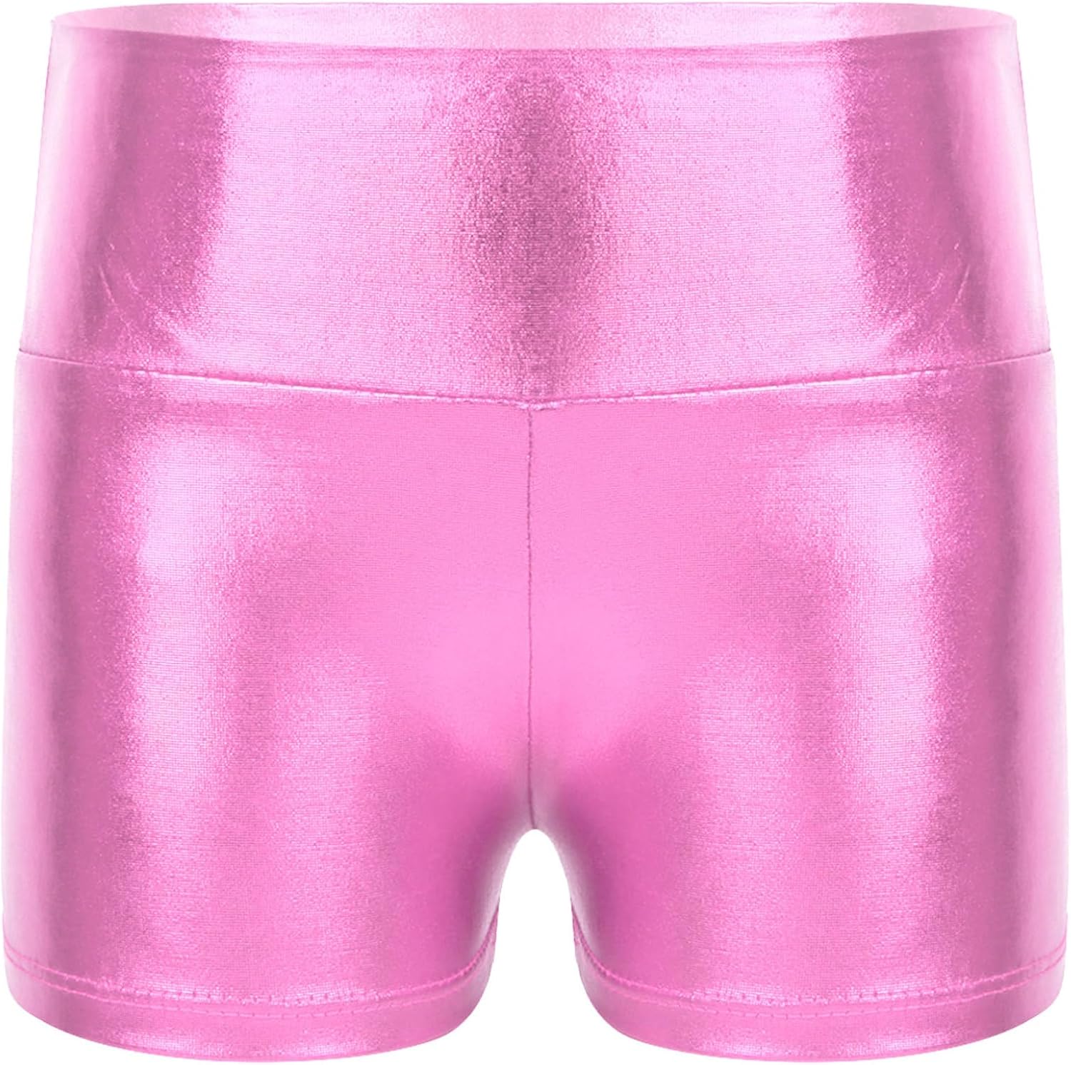 Kids Girls Metallic Shiny Dance Shorts Bottoms for Hip Hop Jazz Gymnastic Workout Performance Dancewear